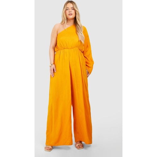 Tuta intera Plus Size effetto crespo con maniche svasate - boohoo - Modalova