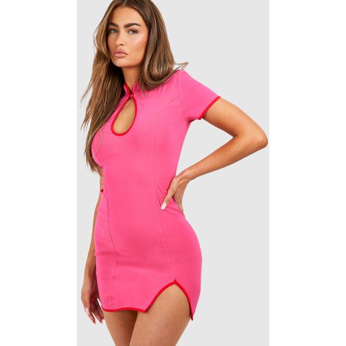 Contrast Cap Sleeve Mini Dress - boohoo - Modalova