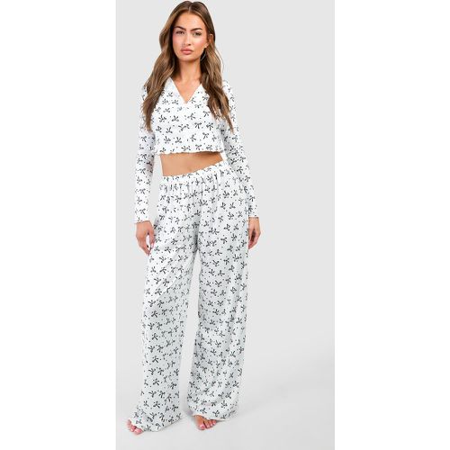 Pijama Con Estampado De Lazo Monocromático - boohoo - Modalova