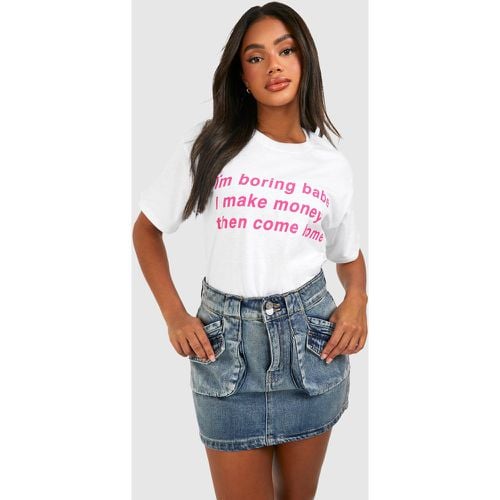 T-shirt oversize in cotone con slogan stampato - boohoo - Modalova