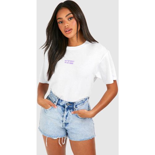 T-shirt oversize in cotone Out Of Sight In My Mind - boohoo - Modalova