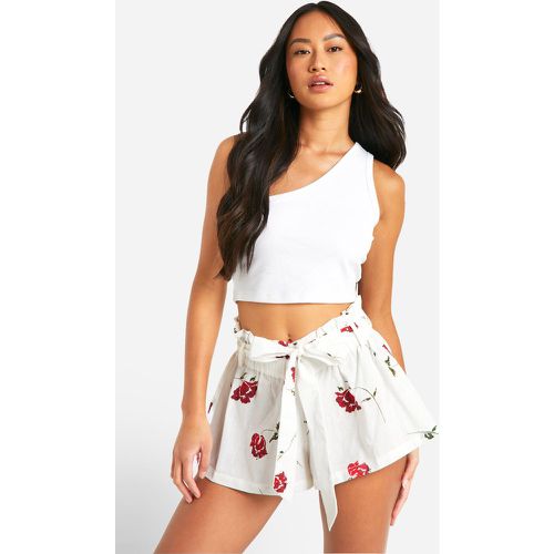 Belted Floral Cotton Mini Skirt - boohoo - Modalova