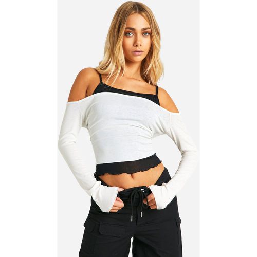 In 1 Slash Neck Slouchy Top - boohoo - Modalova