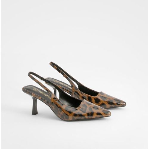 Scarpe décolleté leopardate basse con tacco a spillo - boohoo - Modalova