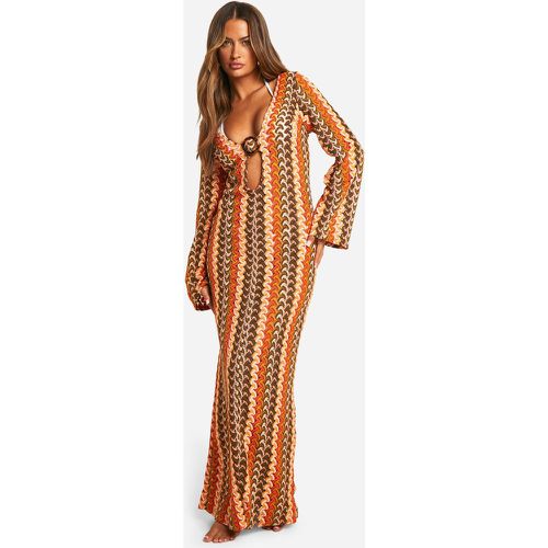 Stripe Knit O-Ring Beach Maxi Dress - boohoo - Modalova