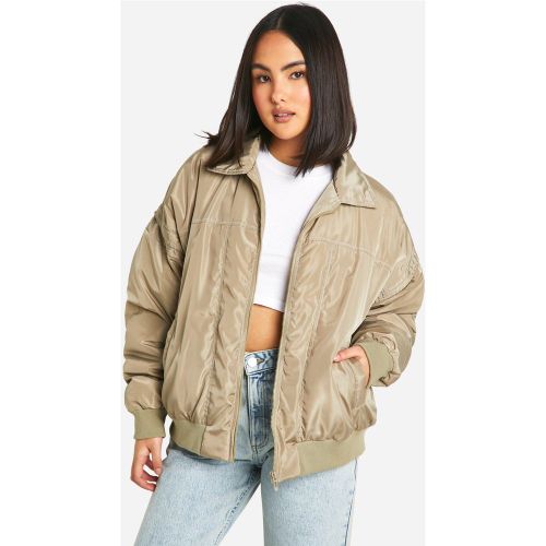 Chaqueta Bomber Oversize Con Costuras En Contraste - boohoo - Modalova