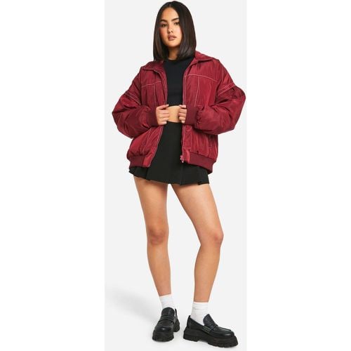 Chaqueta Bomber Oversize Con Costuras En Contraste - boohoo - Modalova