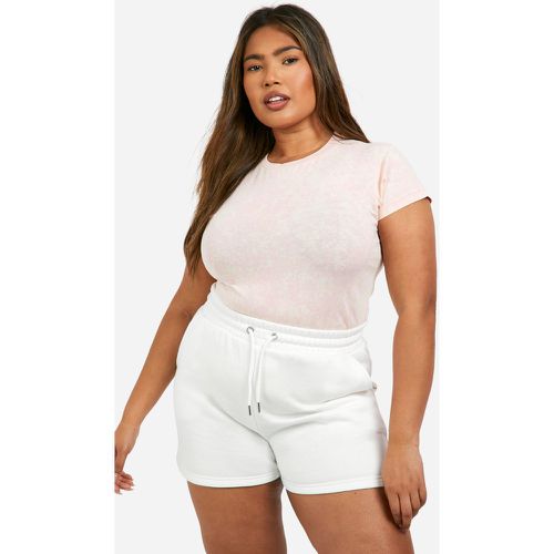 Camiseta Plus Desteñida Con Cuello De Caja - boohoo - Modalova