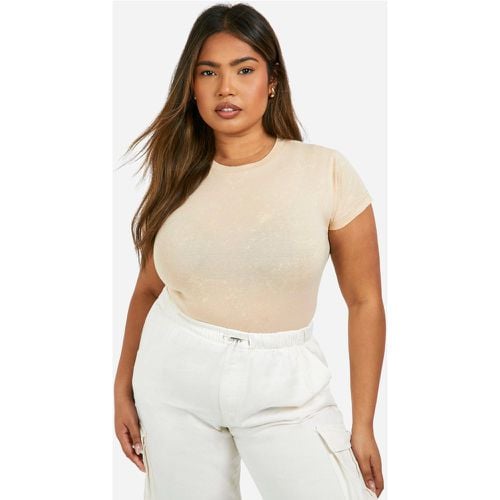 T-shirt Plus Size slavata a girocollo - boohoo - Modalova