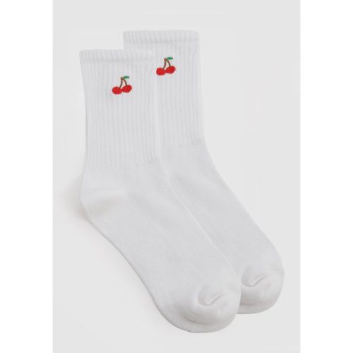 Calcetines Con Bordado De Cerezas - boohoo - Modalova