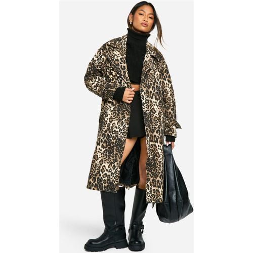 Cappotto Trench con stampa leopardata - boohoo - Modalova