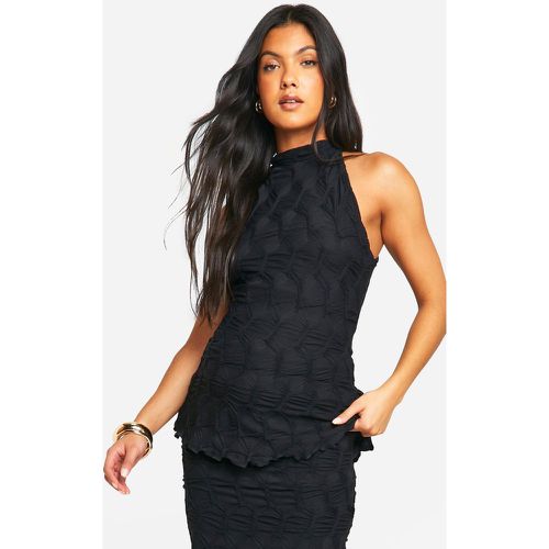 Top Premamá Estilo Nadador Texturizado De Jacquard Con Cuello Alto - boohoo - Modalova