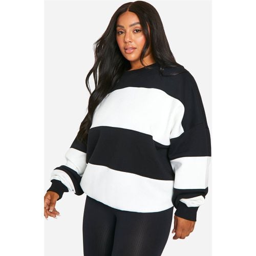 Sudadera Plus Oversize De Rayas - boohoo - Modalova