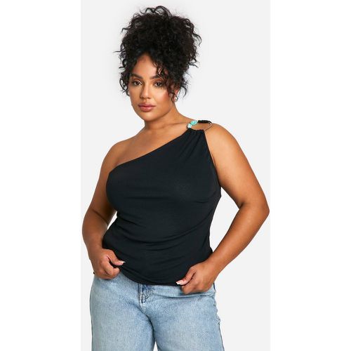 Top Plus Size monospalla rifinito - boohoo - Modalova