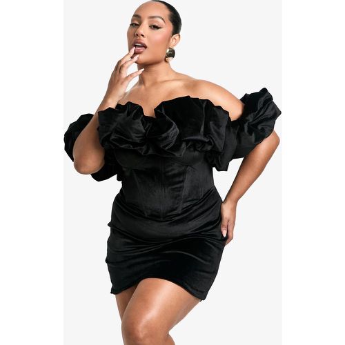 Miniabito Plus Size con spalle scoperte e ampio - boohoo - Modalova