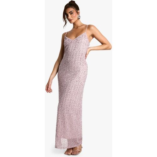 Vestido Maxi Con Escote De Pico Y Adornos Hechos A Mano - boohoo - Modalova