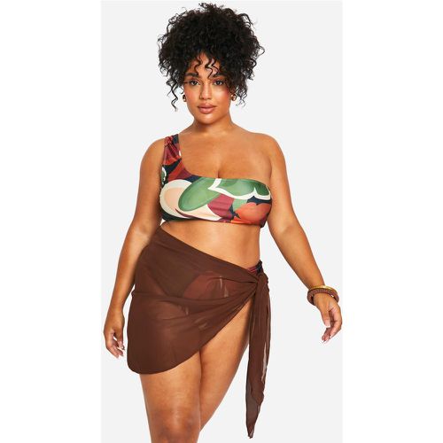 Pareo da mare mini Plus Size, Brown - boohoo - Modalova