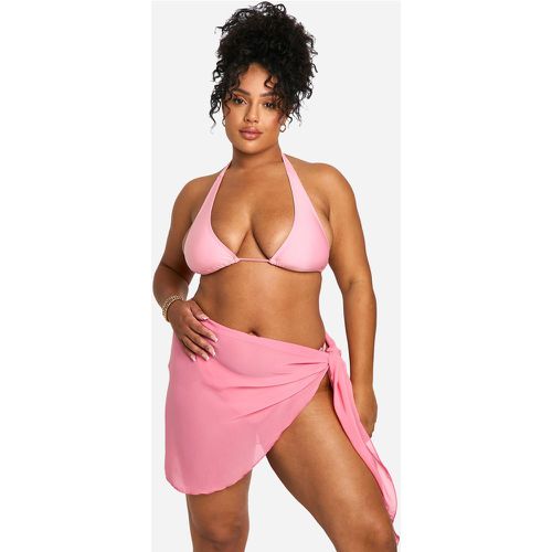 Pareo da mare mini Plus Size, Pink - boohoo - Modalova