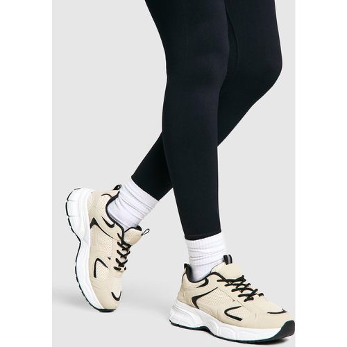 Zapatillas Deportivas Gruesas De Punto En Contraste - boohoo - Modalova