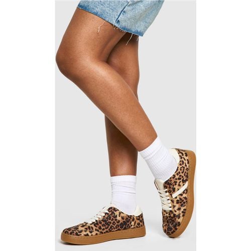 Zapatillas Deportivas Con Suela De Goma Y Estampado De Leopardo - boohoo - Modalova