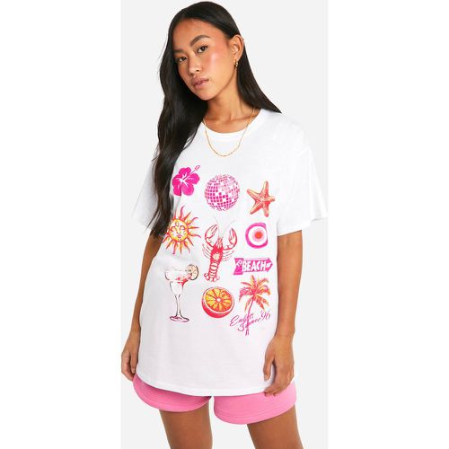 Camiseta Oversize Con Estampado Gráfico Endless Summer - boohoo - Modalova
