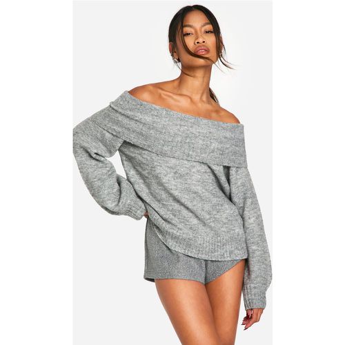 Maglione extra comodo in maglia morbida con scollo Bardot - boohoo - Modalova