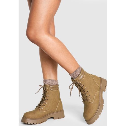 Botas Militares Con Cordones Cruzados - boohoo - Modalova