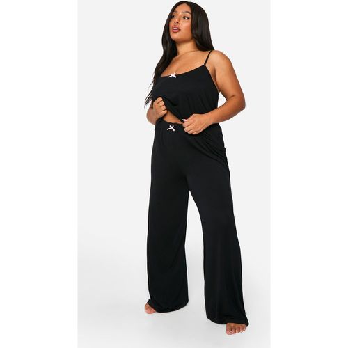 Set pigiama smanicato Plus Size in jersey con canotta & pantaloni - boohoo - Modalova