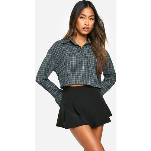 Camicia a quadri corta, Verde - boohoo - Modalova