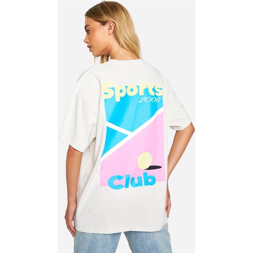 Camiseta Oversize Con Estampado De Eslogan Padel Club Sports - boohoo - Modalova