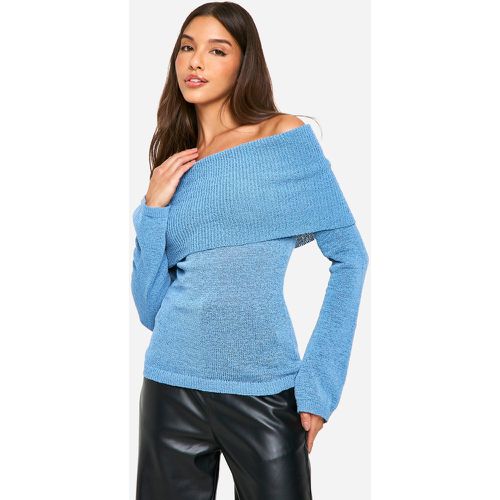 Maglione extra comodo in maglia con scollo Bardot - boohoo - Modalova