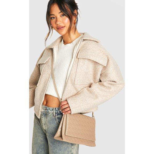 Bolso Cruzado Efecto Cuero, Beige - boohoo - Modalova