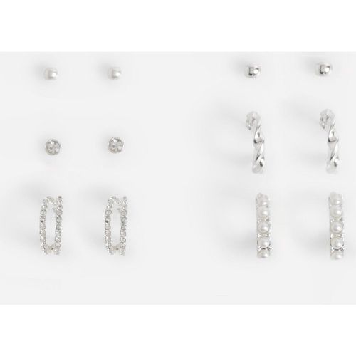 Orecchini decorati in argento - set di 6 paia - boohoo - Modalova