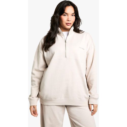 Felpa oversize con ricamo Dsgn Studio e zip corta - boohoo - Modalova