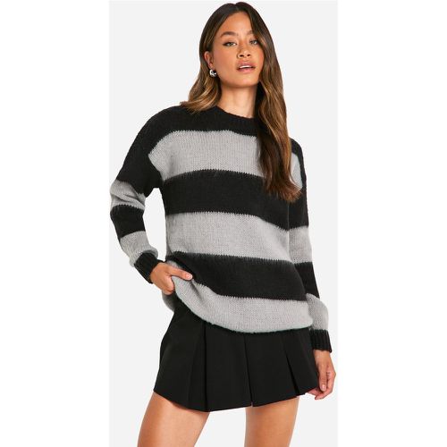 Jersey Tall Oversize De Punto Cardado Con Rayas - boohoo - Modalova