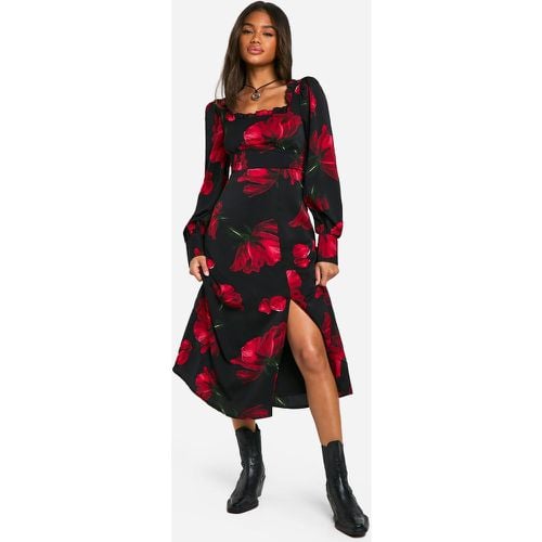 Vestido Midaxi Estilo Mesonera Estilo Corsé Con Estampado De Flores - boohoo - Modalova