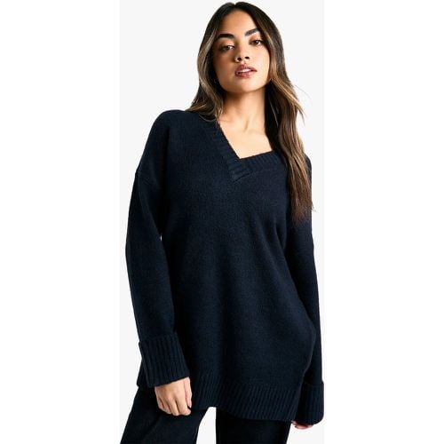 Jersey Oversize Holgado De Punto Con Escote De Pico - boohoo - Modalova