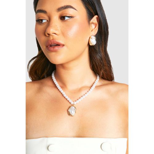 Conjunto De Collar Y Pendientes Con Perlas - boohoo - Modalova