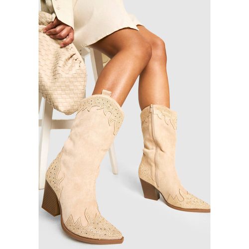 Botas Camperas Estilo Western Con Tachuelas E Incrustaciones - boohoo - Modalova