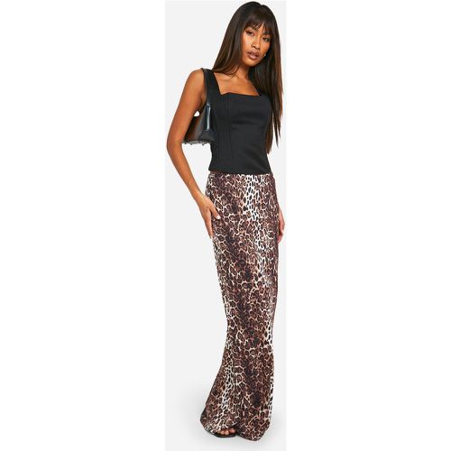 Falda Maxi De Tela Jersey Con Estampado De Leopardo - boohoo - Modalova