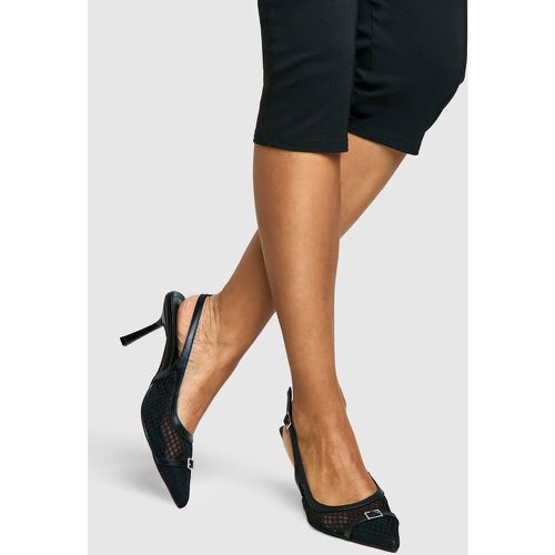 Scarpe décolleté slingback con rete in rete e tacco - boohoo - Modalova