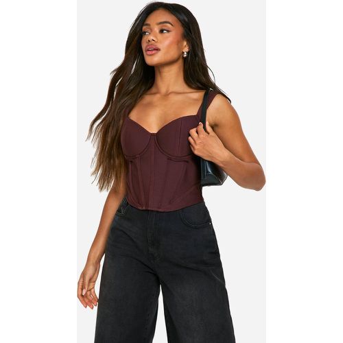 Top De Gasa Estilo Corsé Con Copas - boohoo - Modalova