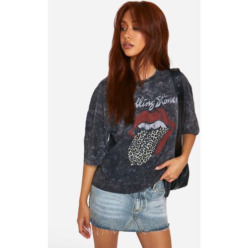 Camiseta Oversize Con Estampado Gráfico De Los Rolling Stones - boohoo - Modalova