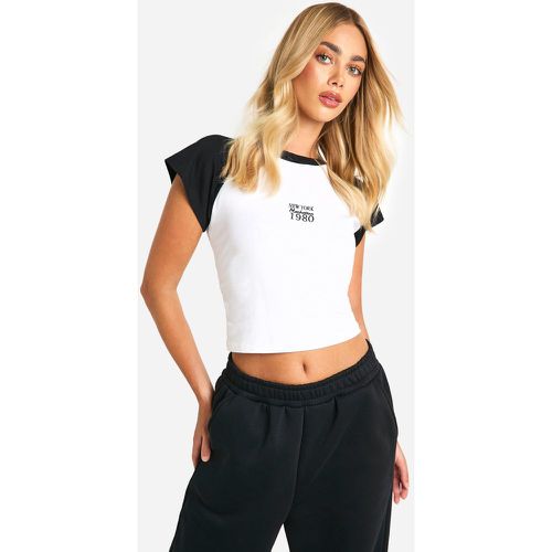 Top De Manga Larga Y Ranglán Jersey Estampado - boohoo - Modalova