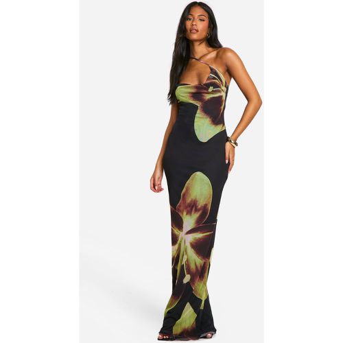 Vestido Tall Maxi Drapeado Asimétrico Con Estampado De Flores - boohoo - Modalova