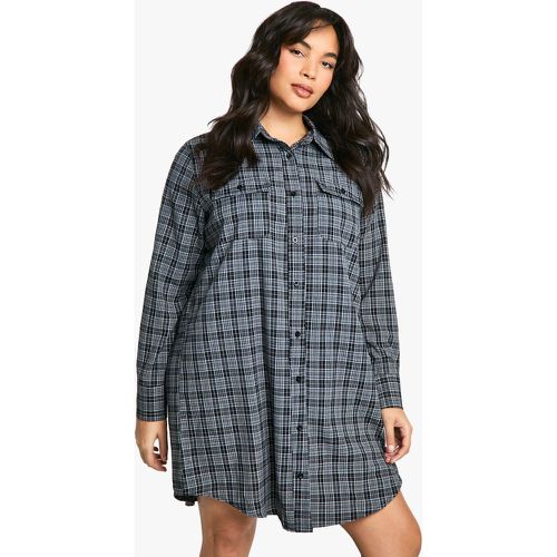 Vestido Camisero Plus De Cuadros Cardados - boohoo - Modalova