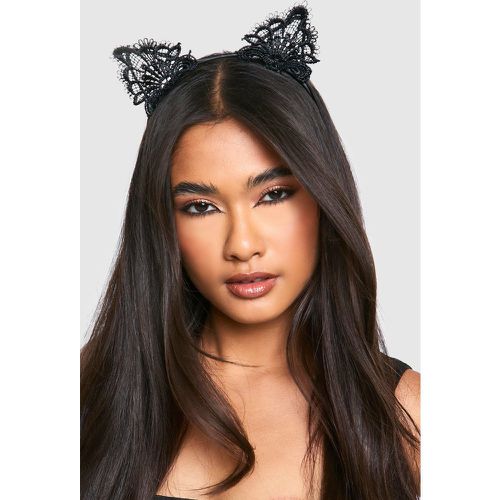 Cerchietto per capelli di Halloween in pizzo con orecchie di gatto - boohoo - Modalova