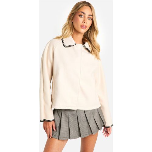 Giacca effetto lana con cuciture coperte - boohoo - Modalova