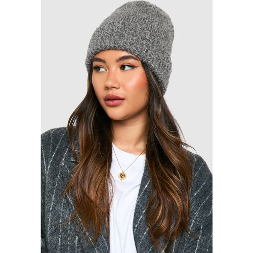 Gorro De Punto Suave, Gris - boohoo - Modalova