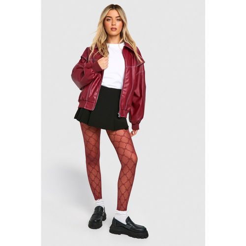 Collant con fiocco, Rosso - boohoo - Modalova